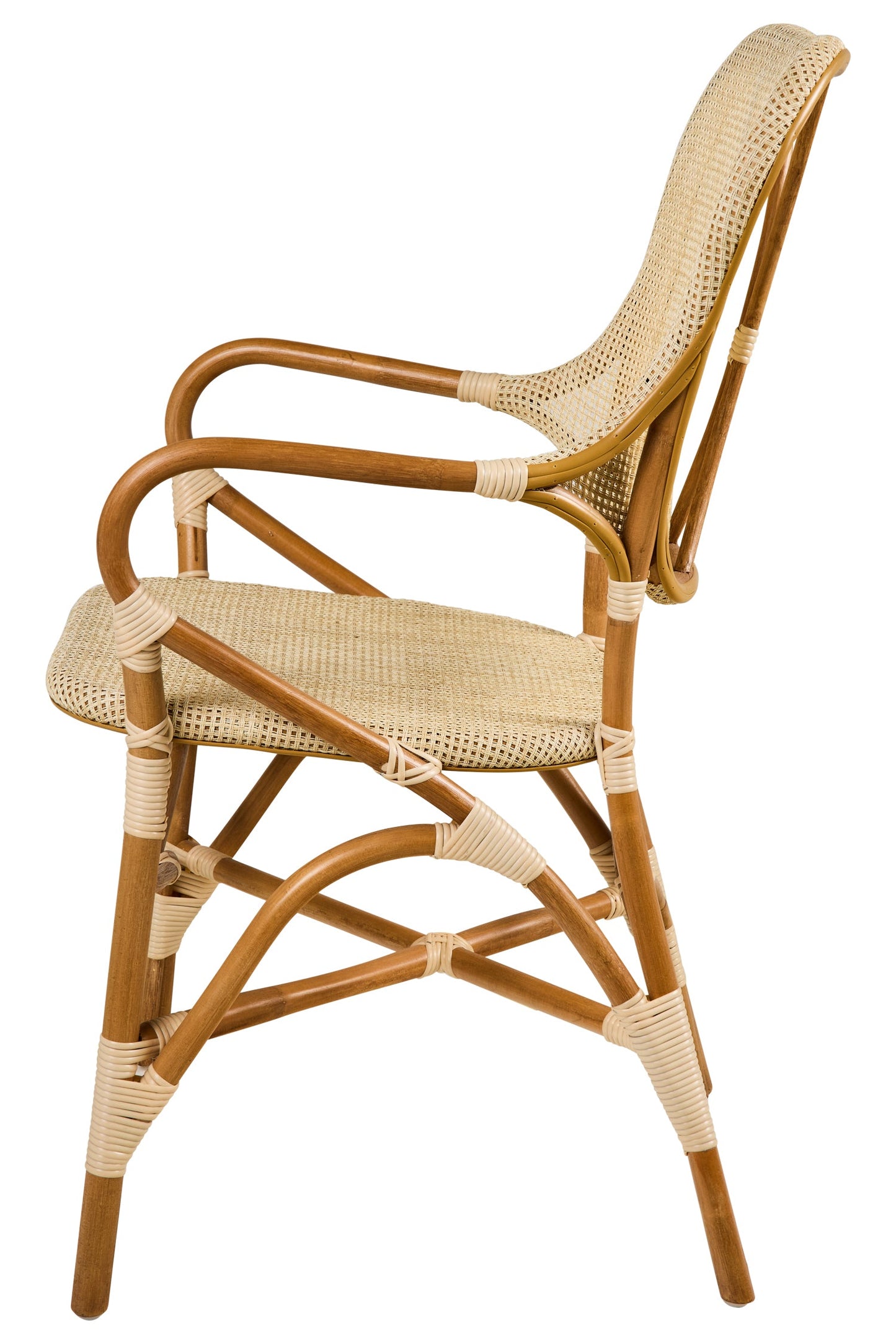 Caffe Marly - Sedia Con Braccioli Tessuto Naturale Melange