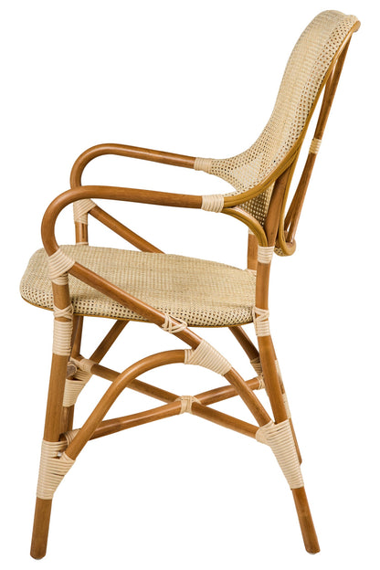 Caffe Marly - Sedia Con Braccioli Tessuto Naturale Melange