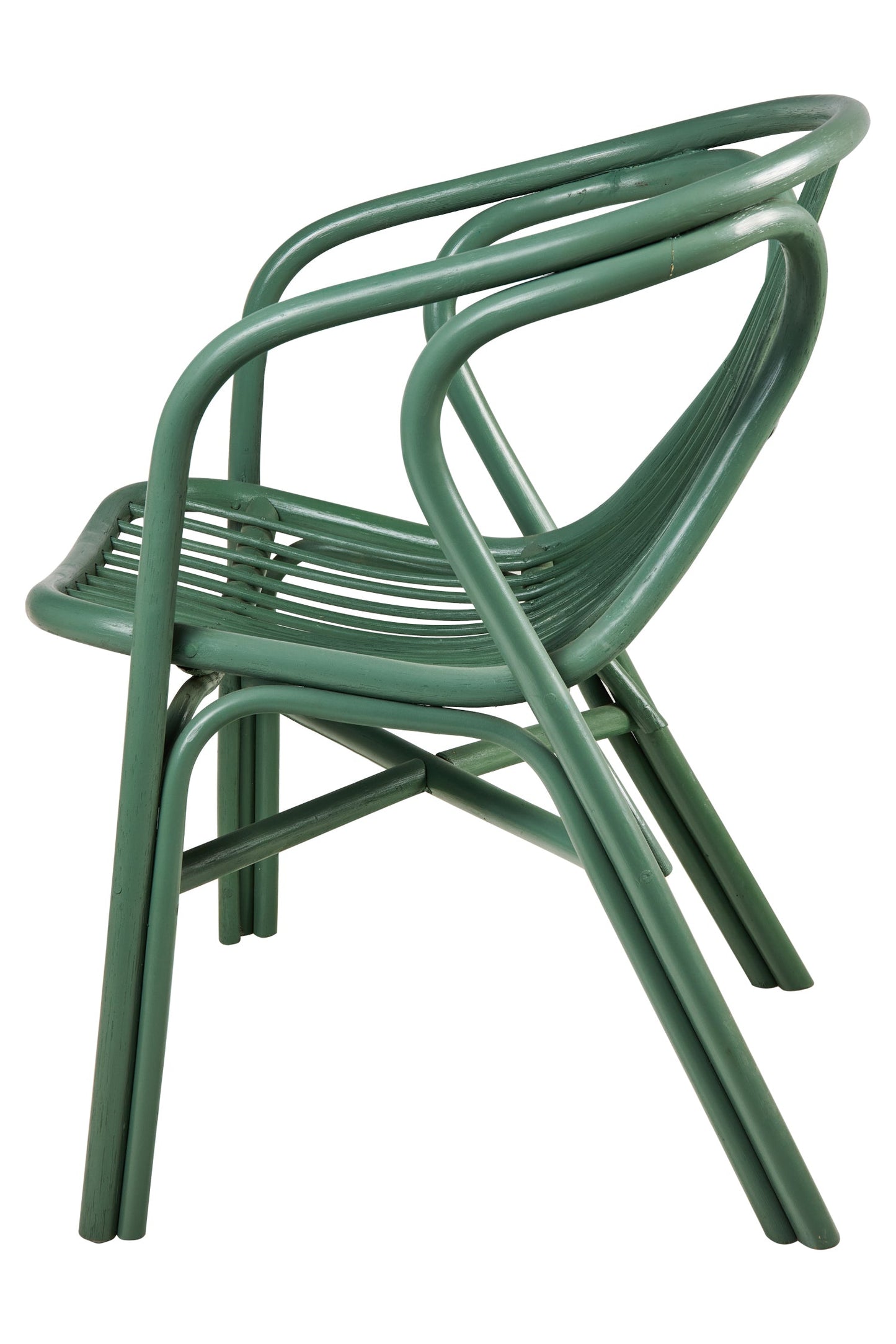 Les Bateaux - Poltrona In Rattan Verde