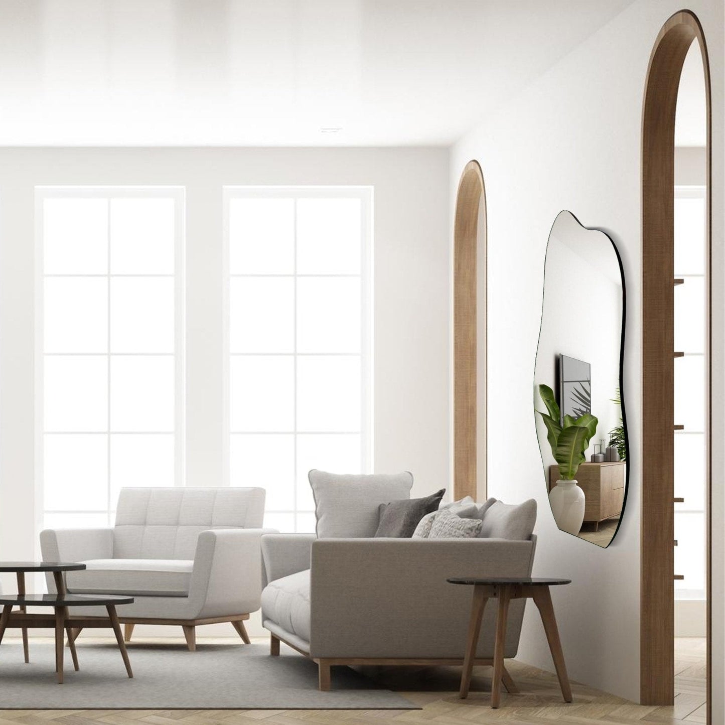 Specchio da parete irregolare asimmetrico ALYA