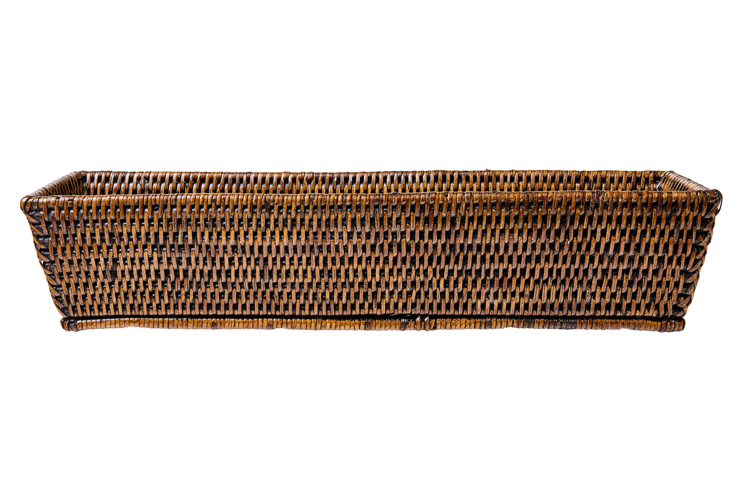 Myanmar - Cesta Rettangolare Porta Pane Centro Tavola Marrone Scuro
