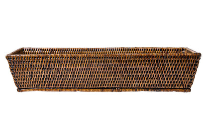 Myanmar - Cesta Rettangolare Porta Pane Centro Tavola Marrone Scuro