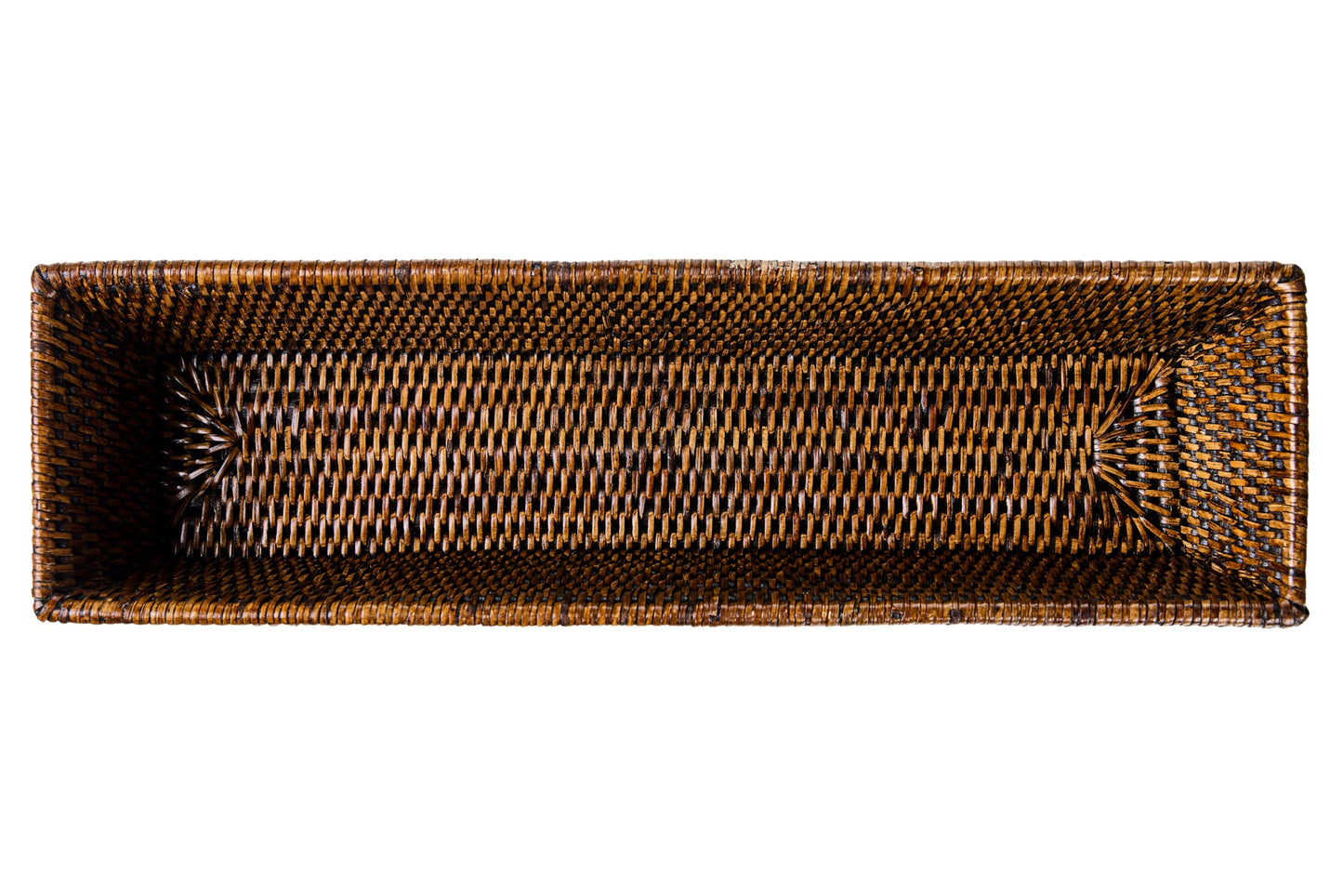 Myanmar - Cesta Rettangolare Porta Pane Centro Tavola Marrone Scuro