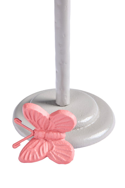 Alhoa - Porta Scottex Grigio Con Farfalla Rosa