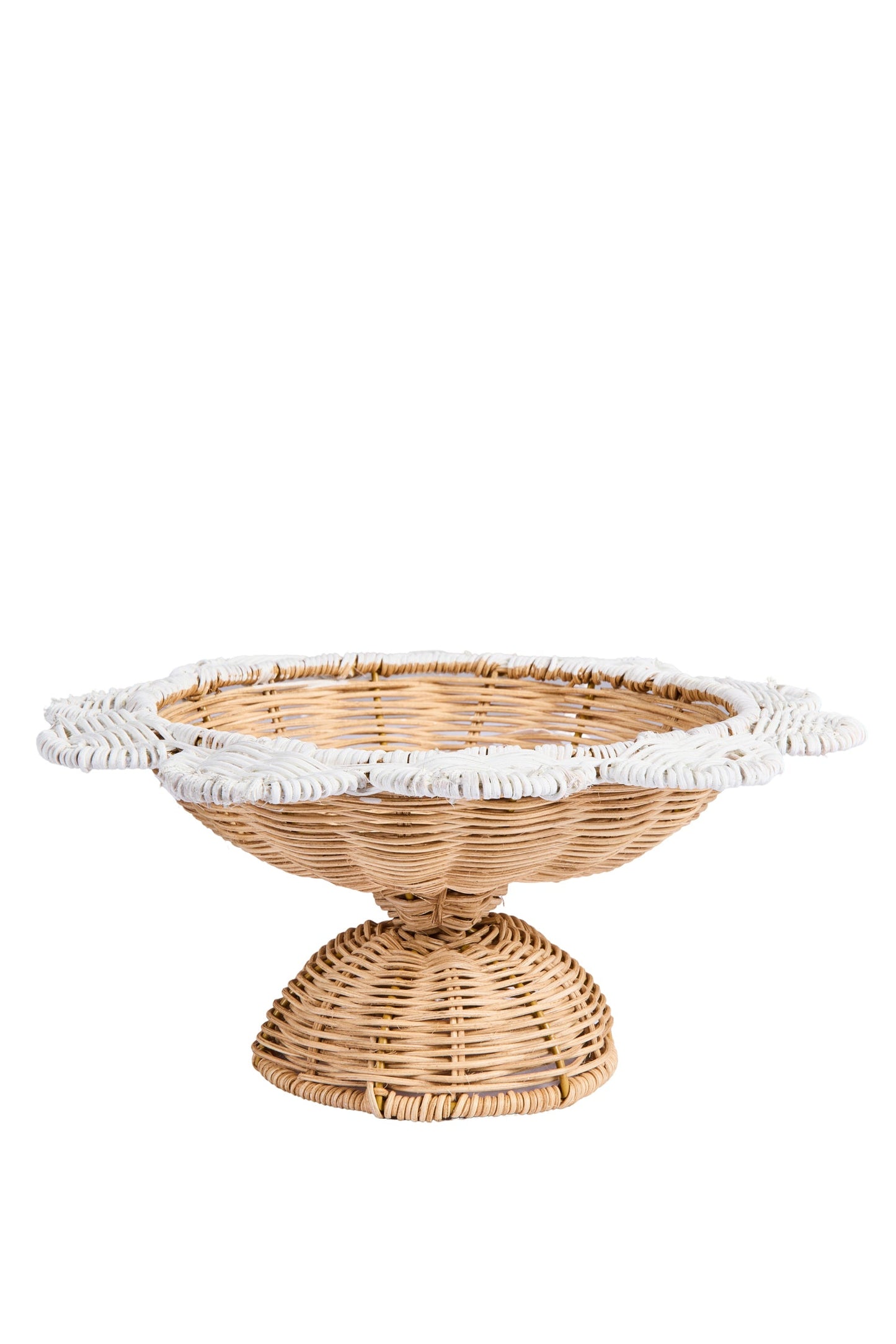 Alhoa - Alzatina Piccola Rattan Smerlo Bianco