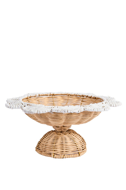 Alhoa - Alzatina Piccola Rattan Smerlo Bianco