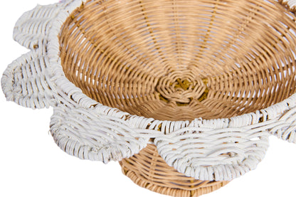 Alhoa - Alzatina Piccola Rattan Smerlo Bianco