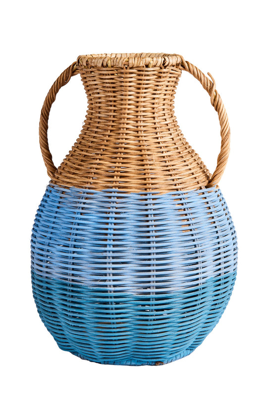 Alhoa - Anfora Rattan Azzurra Naturale