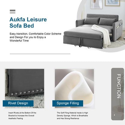 Divano letto trasformabile 3 in 1 Aukfa in velluto