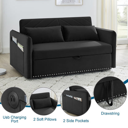 Divano letto trasformabile 3 in 1 Aukfa in velluto