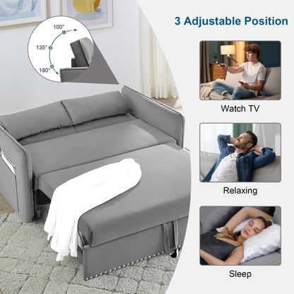 Divano letto trasformabile 3 in 1 Aukfa in velluto