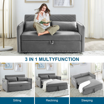 Divano letto trasformabile 3 in 1 Aukfa in velluto