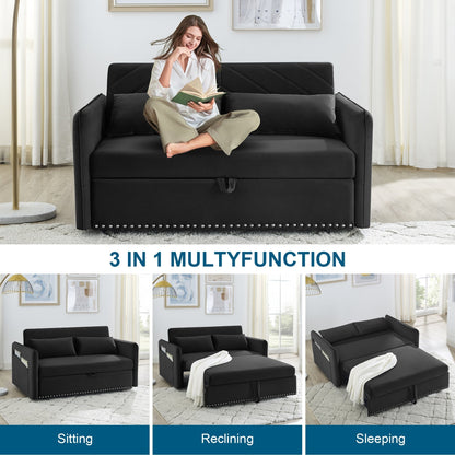 Divano letto trasformabile 3 in 1 Aukfa in velluto