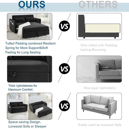 Divano letto trasformabile 3 in 1 Aukfa in velluto