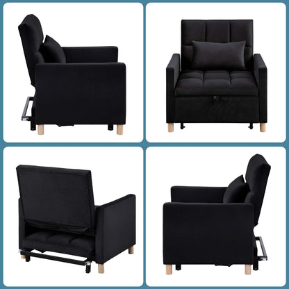 Poltrona letto Aukfa, divano letto singolo convertibile con cuscino