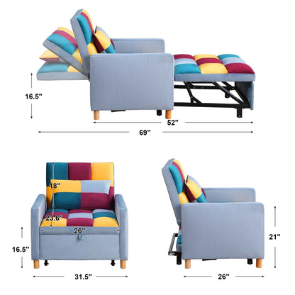 Poltrona letto Aukfa, divano letto singolo convertibile con cuscino