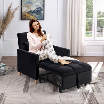 Poltrona letto Aukfa, divano letto singolo convertibile con cuscino