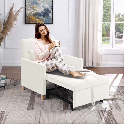 Poltrona letto Aukfa, divano letto singolo convertibile con cuscino