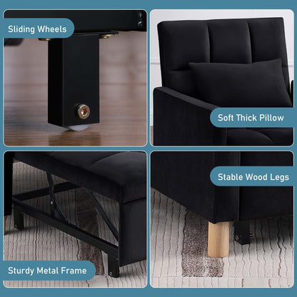 Poltrona letto Aukfa, divano letto singolo convertibile con cuscino