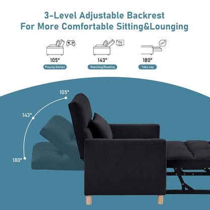 Poltrona letto Aukfa, divano letto singolo convertibile con cuscino