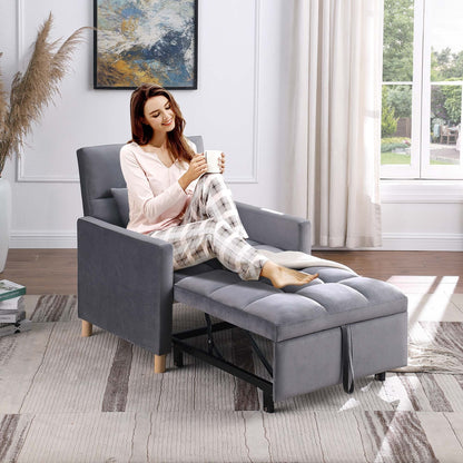 Poltrona letto Aukfa, divano letto singolo convertibile con cuscino