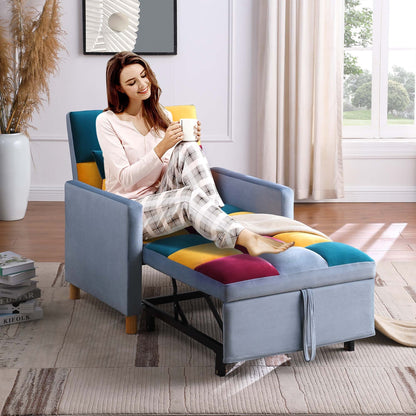 Poltrona letto Aukfa, divano letto singolo convertibile con cuscino