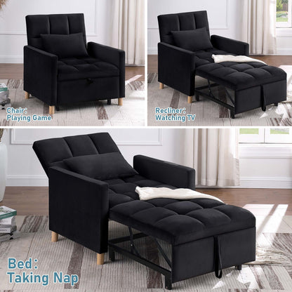 Poltrona letto Aukfa, divano letto singolo convertibile con cuscino