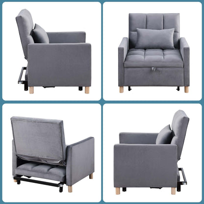 Poltrona letto Aukfa, divano letto singolo convertibile con cuscino