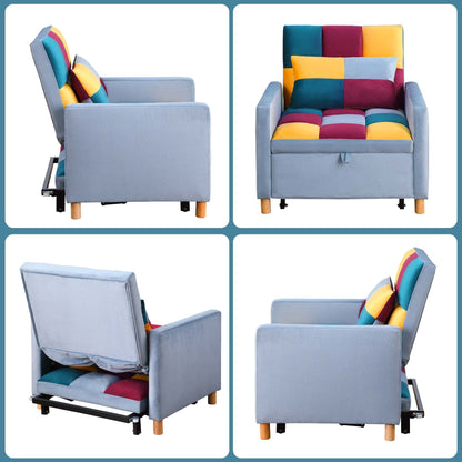 Poltrona letto Aukfa, divano letto singolo convertibile con cuscino