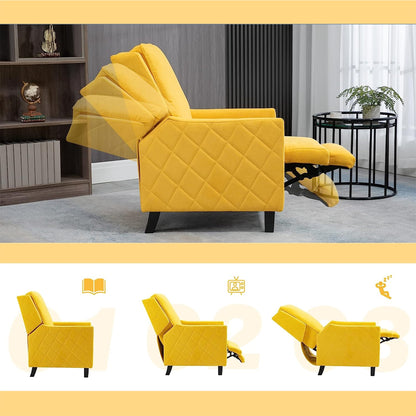 AVAWING Set di 2 poltrone reclinabili con schienale a spinta e schienale ad ala in lino