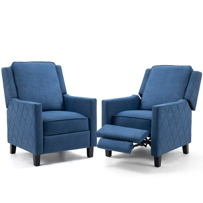 AVAWING Set di 2 poltrone reclinabili con schienale a spinta e schienale ad ala in lino