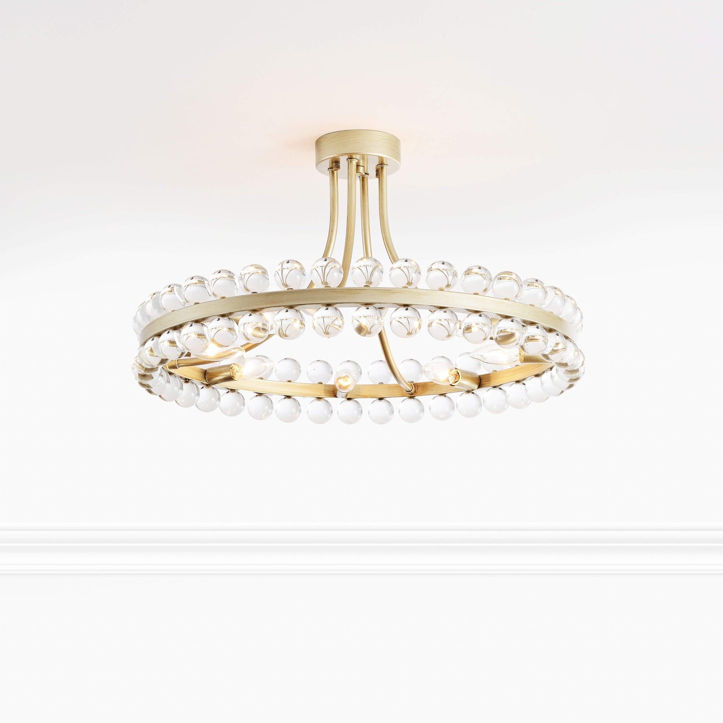 Lampada da soffitto semi-incassata Elvira Wagon Wheel Crystal a 8 luci