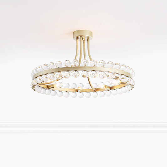 Lampada da soffitto semi-incassata Elvira Wagon Wheel Crystal a 8 luci