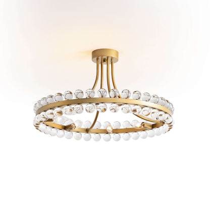 Lampada da soffitto semi-incassata Elvira Wagon Wheel Crystal a 8 luci