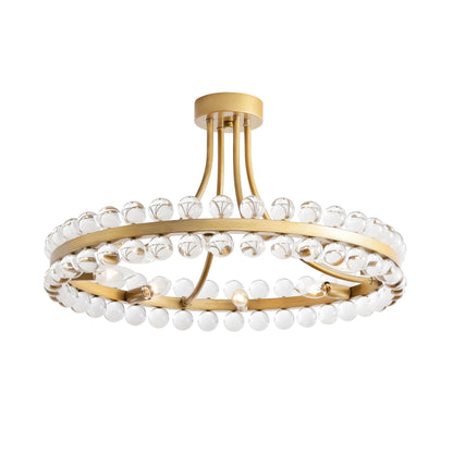 Lampada da soffitto semi-incassata Elvira Wagon Wheel Crystal a 8 luci