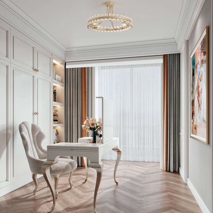 Lampada da soffitto semi-incassata Elvira Wagon Wheel Crystal a 8 luci