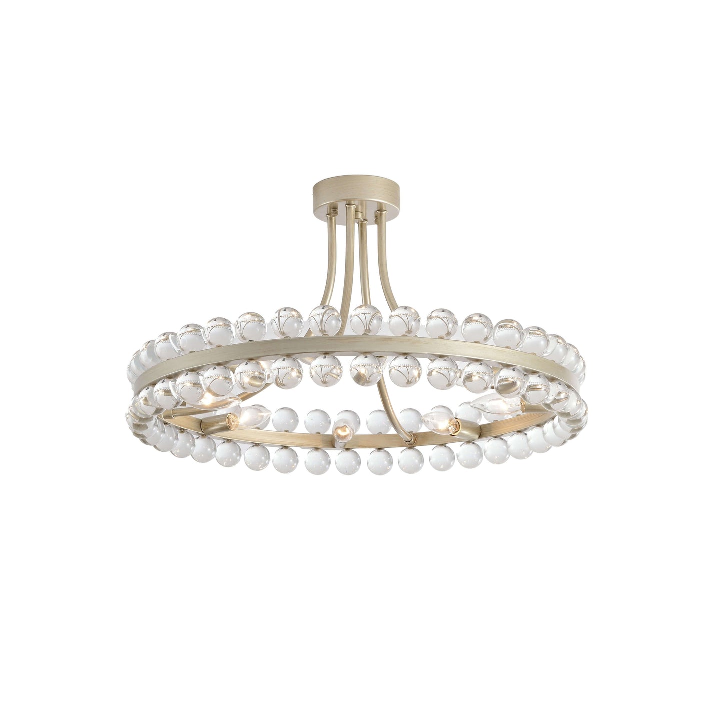 Lampada da soffitto semi-incassata Elvira Wagon Wheel Crystal a 8 luci