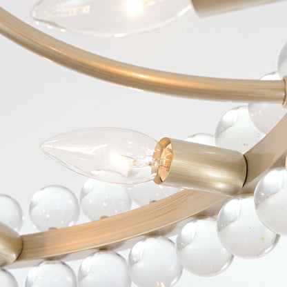 Lampada da soffitto semi-incassata Elvira Wagon Wheel Crystal a 8 luci