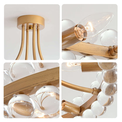 Lampada da soffitto semi-incassata Elvira Wagon Wheel Crystal a 8 luci