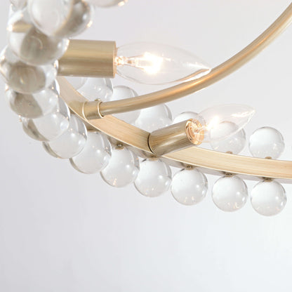 Lampada da soffitto semi-incassata Elvira Wagon Wheel Crystal a 8 luci