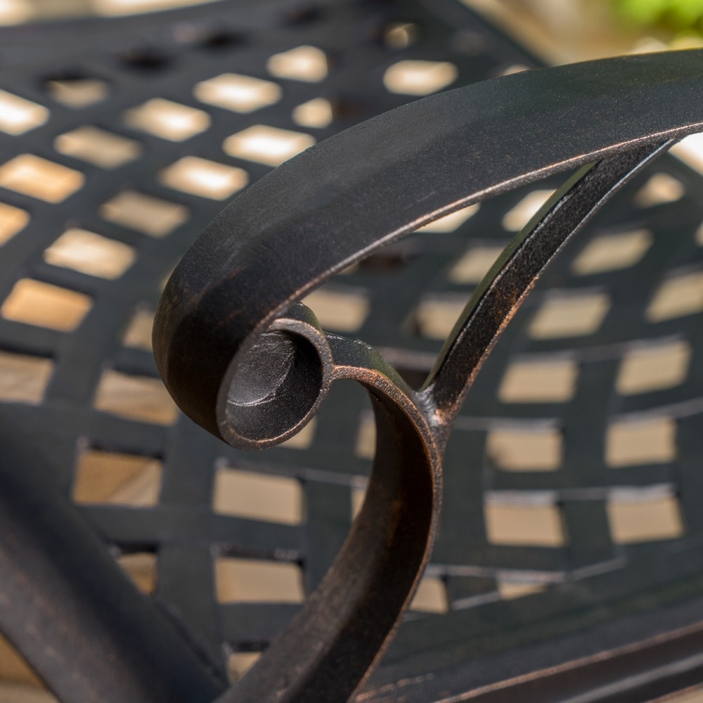 Collezione da pranzo rustica in alluminio pressofuso Abigal Outdoor Copper Cast di Christopher Knight Home - N/D