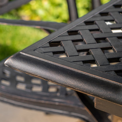 Collezione da pranzo rustica in alluminio pressofuso Abigal Outdoor Copper Cast di Christopher Knight Home - N/D