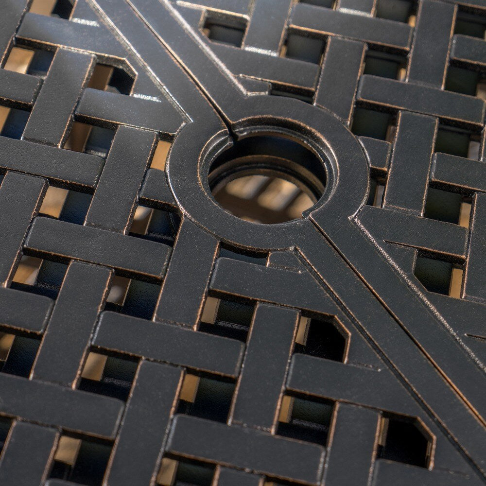 Collezione da pranzo rustica in alluminio pressofuso Abigal Outdoor Copper Cast di Christopher Knight Home - N/D