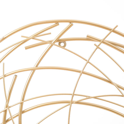 Decorazione da parete rotonda con vortice astratto in metallo dorato