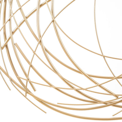 Decorazione da parete rotonda con vortice astratto in metallo dorato