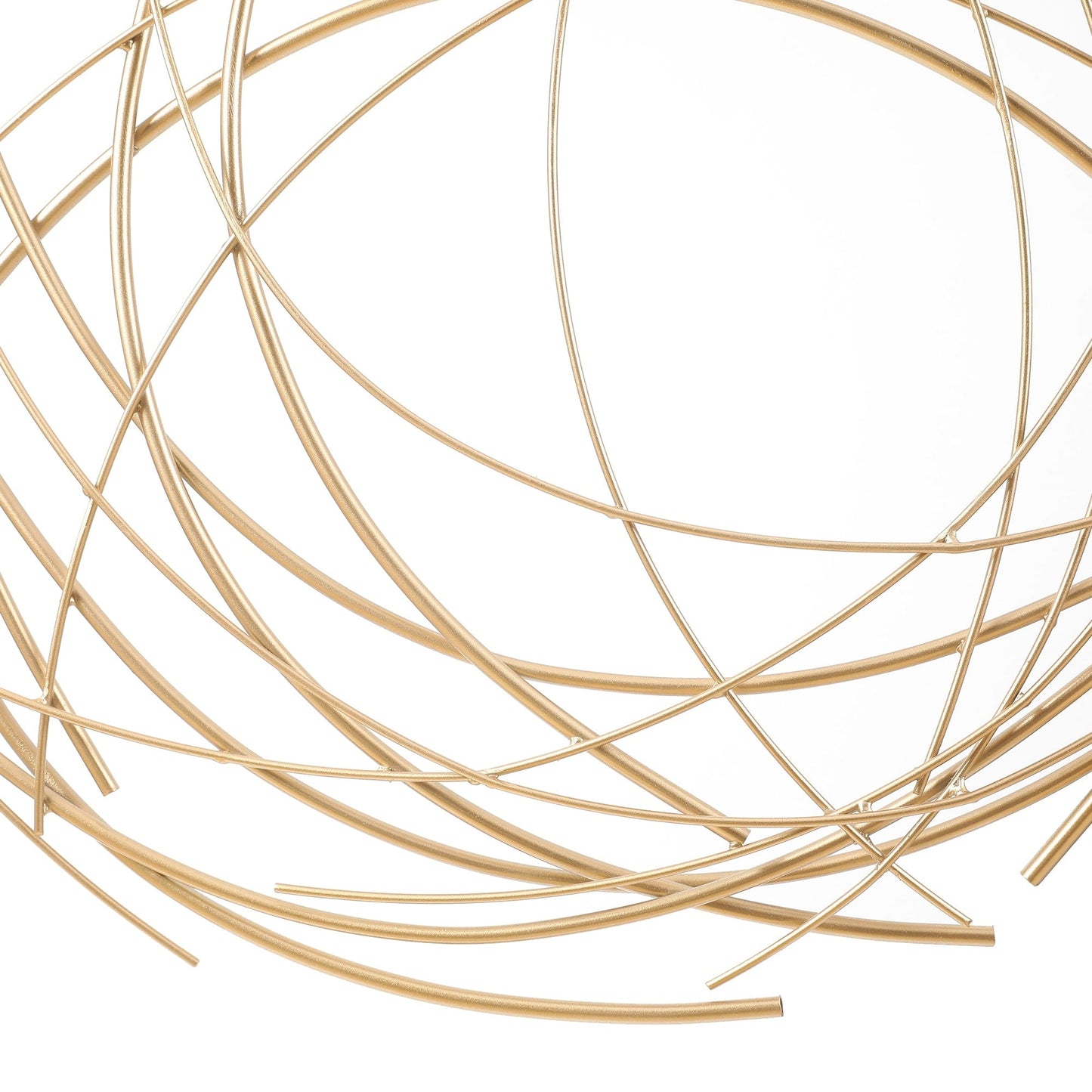 Decorazione da parete rotonda con vortice astratto in metallo dorato