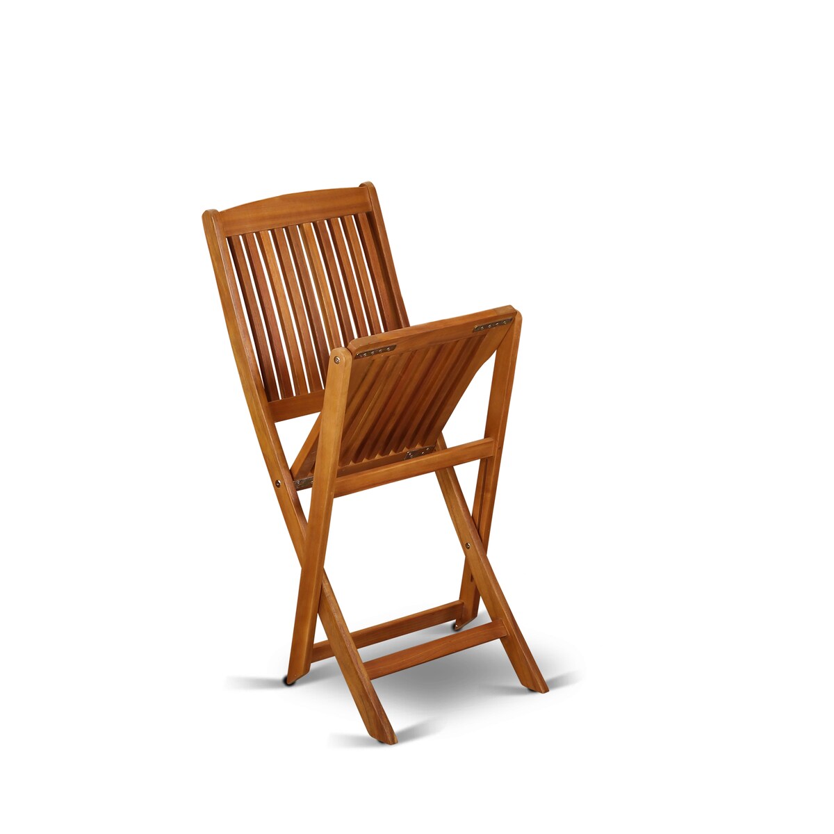 Set da tavolo da giardino East West Furniture - Tavolo in legno di acacia e sedie pieghevoli con sedie laterali, olio naturale (opzioni pezzi)