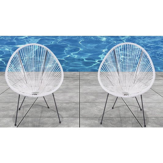 Sedie Acapulco bianche di qualità resort (set da 2)