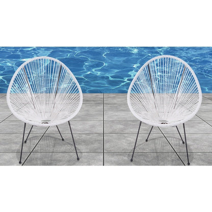 Sedie Acapulco bianche di qualità resort (set da 2)