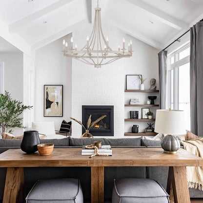 Lampadario Fidenza a 12 luci in stile Impero moderno in stile fattoria con UL - D40'' * H135''